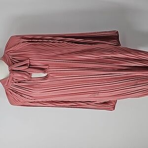 Zara Pleated Balloon Sleeve Loose-Fit Tent Dress w Flaw